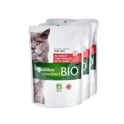 New EQUILIBRE & INSTINCT Aliment humide pour chat adulte bio bœuf légumes Équilibre & Instinct - 100 g