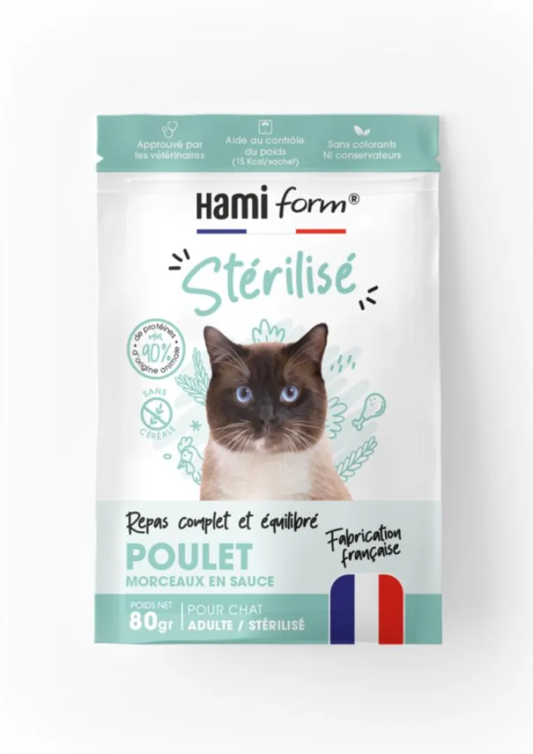 New HAMIFORM Alimentation complète pour chat stérilisé poulet light - pochon de 80 g