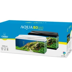 Hot CIANO Aquarium d'eau douce complet coloris noir Aqua 80 LED 71 L