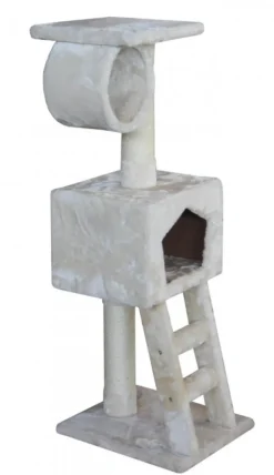 Discount EBI Arbre à chat avec panier et griffoir coloris beige Abigail - 109 cm