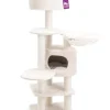 New PETREBELS Arbre à chat coloris crème Jane 138 - 50 x 50 x 138 cm