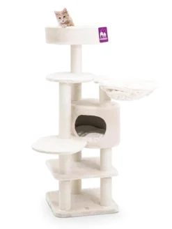 New PETREBELS Arbre à chat coloris crème Jane 138 - 50 x 50 x 138 cm