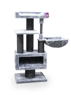 Best PETREBELS Arbre à chat coloris gris Parklane 131 – 58 x 45 x 131 cm