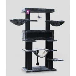 New PETREBELS Arbre à chat coloris noir Lookout 198 - 100 x 60 x 198 cm