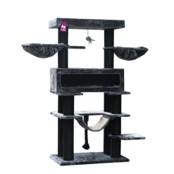 New PETREBELS Arbre à chat coloris noir Lookout 198 - 100 x 60 x 198 cm