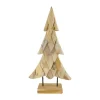 Best Arbre de Noël en bois de teck naturel sur pied - 32 x 12 x 58 cm