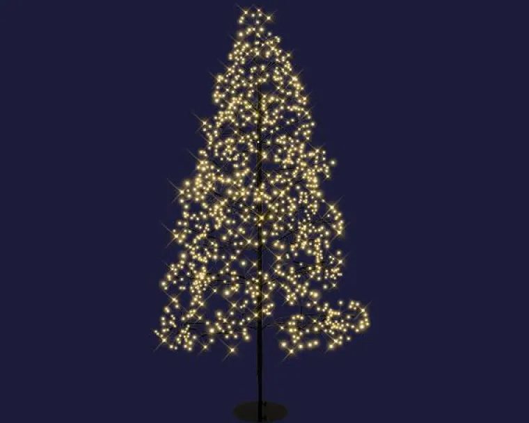 Best BLACHÈRE ILLUMINATION Arbre lumineux noir à 600 micro-LED blanc chaud + 150 flash intérieur/extérieur - 120 cm