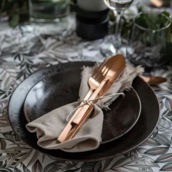 Clearance Assiette à dessert en grès réactif coloris noir Onyx – Ø 21 cm