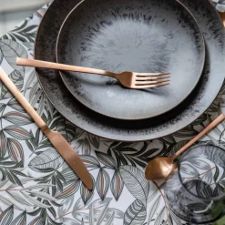 Clearance Assiette à dessert en grès réactif coloris noir Onyx – Ø 21 cm