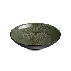 Discount AMEFA Assiette à salade et pâtes en grès Hypnose coloris vert et noir - Ø 19 cm