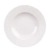 Discount BASTIDE Assiette creuse en porcelaine blanche et contours striés Lina - Ø 22,5 cm