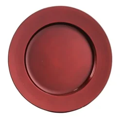 New EDELMAN Assiette décorative rouge en plastique Mila - Ø 33 cm