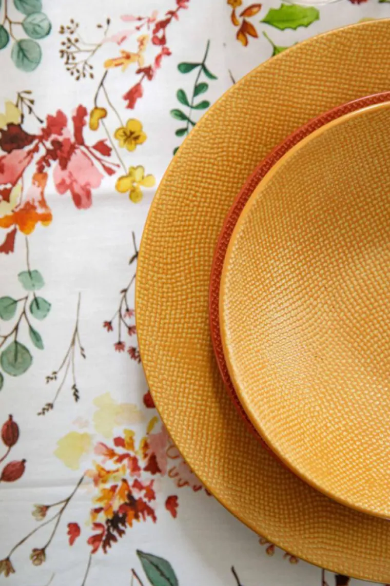 Discount Assiette plate coloris jaune en grès Vésuvio - Ø 27 cm