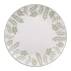 Best BASTIDE Assiette plate en porcelaine blanche avec motifs printaniers verts Episia - Ø 27 cm