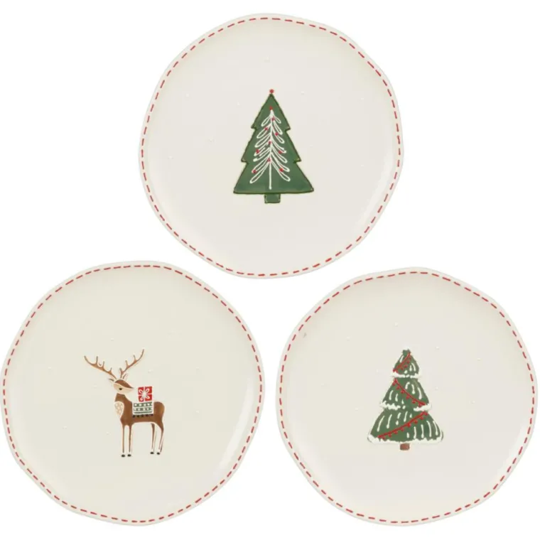 Outlet EDELMAN Assiette plate Fran coloris blanc en grès - Ø 27 cm