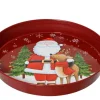 Online KAEMINGK Assiette rouge en métal décor Père Noël et renne - H 5 cm