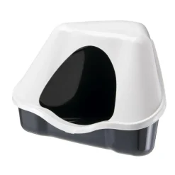 Outlet FERPLAST Bac à litière pour lapin nain coloris rouge Nora – 41 x 41 x 33 cm