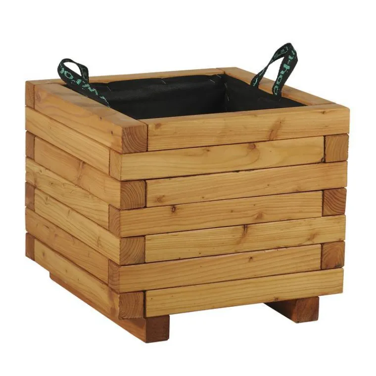 Hot ROBIN HOOD Bac Madrier Carré mélèze huilé 40x40x35,5 cm