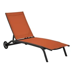 Bain de soleil Stello coloris paprika de 192 x 71 x 30/92 cm