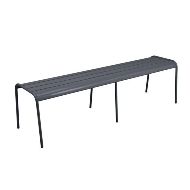 Clearance FERMOB Banc de jardin 3 à 4 places coloris carbone Monceau - 160 cm