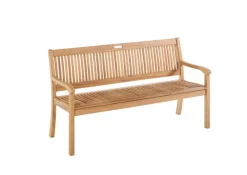 New Banc Séquoïa coloris beige en bois - 158 x 88 x 65 cm
