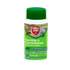 SBM Biocide anti-fourmis et fourmilières au pyrèthre végétal en poudre Protect Expert - 250 g