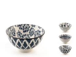 Bol en porcelaine bleu et blanc Estival - Ø 10 x H 8 cm