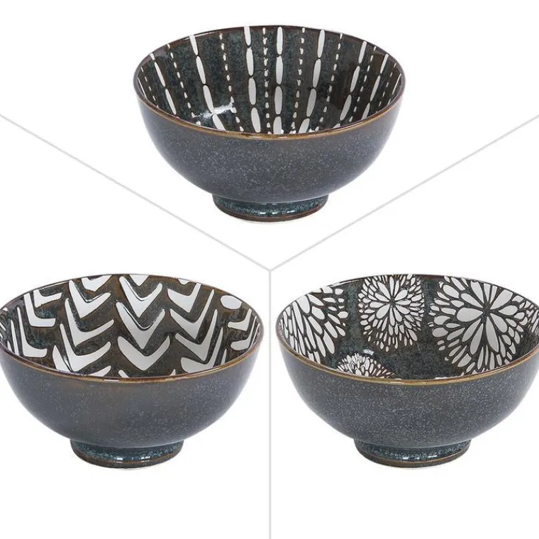 Outlet Bol en porcelaine coloris marron Penjab – Ø 15 cm (produit vendu à l'unité, livré aléatoirement parmi trois modèles)