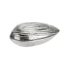 Clearance Boîte décorative forme amande en aluminium argent grand modèle - 15 x 9 x 6 cm