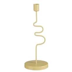 Clearance EDELMAN Bougeoir en métal jaune marron clair Raza - Ø 10 x H 18 cm