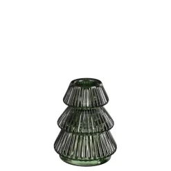 Discount EDELMAN Bougeoir en verre vert foncé forme arbre de Noël - Ø 6,5 x H 8 cm