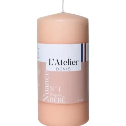 Sale L'ATELIER DENIS Bougie cylindrique taille L rose L’Atelier de Denis - Ø 6,8 x H 14,5 cm