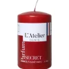 Clearance L'ATELIER DENIS Bougie cylindrique taille S rouge parfum secret de grand-mère L’Atelier de Denis - Ø 6,8 x H 11 cm