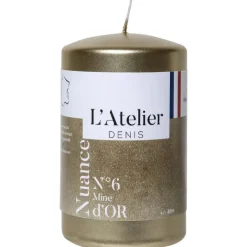 Sale L'ATELIER DENIS Bougie cylindrique taille S or L’Atelier de Denis - Ø 6,8 x H 11 cm