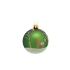 Boule décorative coloris vert en verre tradi - Ø 7 cm