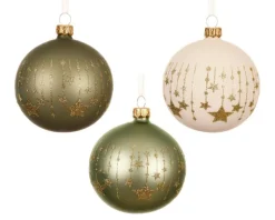 Sale KAEMINGK Boule en verre mate avec décor étoiles - Ø 8 cm