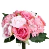 Clearance ARTF Bouquet de fleurs artificielles Rose et Hortensia rose – 35 cm