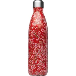 Best QWETCH Bouteille isotherme en inox Flowers rouge 750 ml