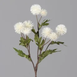 Hot ART FLORAL Branche de chardon boule crème artificiel - 56 cm