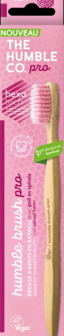 Outlet THE HUMBLE CO. Brosse à dents en Bambou Pro Line soft antibactérienne - Rose