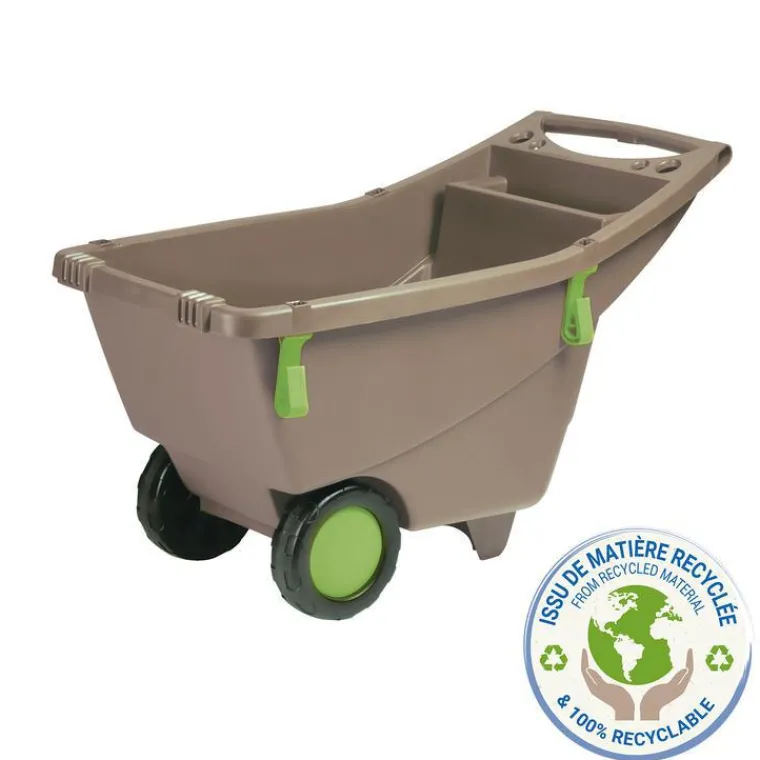 Best EDA Brouette de jardin en plastique 100% recyclé - 140 L