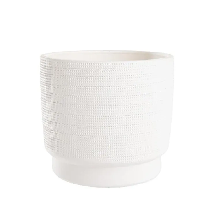 Discount Cache-pot coloris blanc Madeira - 17 x 15 cm