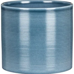 Hot DEROMA Cache-pot en céramique bleu Scheurich 828 Blue Jeans - Ø 12 cm
