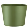 Clearance PERM Cache-pot en céramique coloris olive Fresh – Ø 17,5 x H 20,5 cm