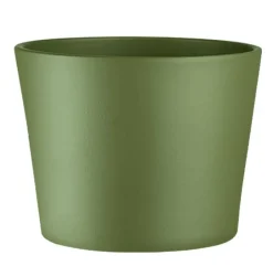 Clearance PERM Cache-pot en céramique coloris olive Fresh – Ø 17,5 x H 20,5 cm