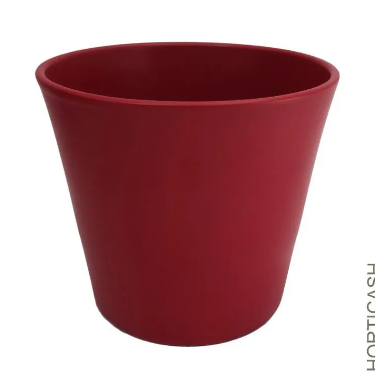 Best HORTICASH Cache-pot en céramique Fresh coloris rouge mat - Ø 23 x H 20,5 cm