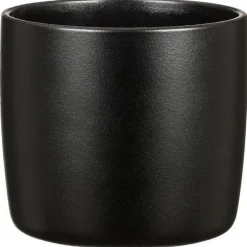 Hot DEROMA Cache-pot en céramique noir Scheurich 900 Ebano - Ø 15 cm