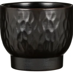 Outlet DEROMA Cache-pot en céramique noir Scheurich 931 Ebano - Ø 11 cm