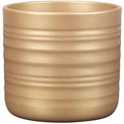 Clearance DEROMA Cache-pot en céramique or Scheurich 850 Royal Gold - Ø 17 x H 15,3 cm