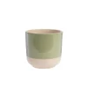 Hot PRINT24 Cache-pot en céramique vert/beige Sandstone - Ø 16,5 x H 16 cm
